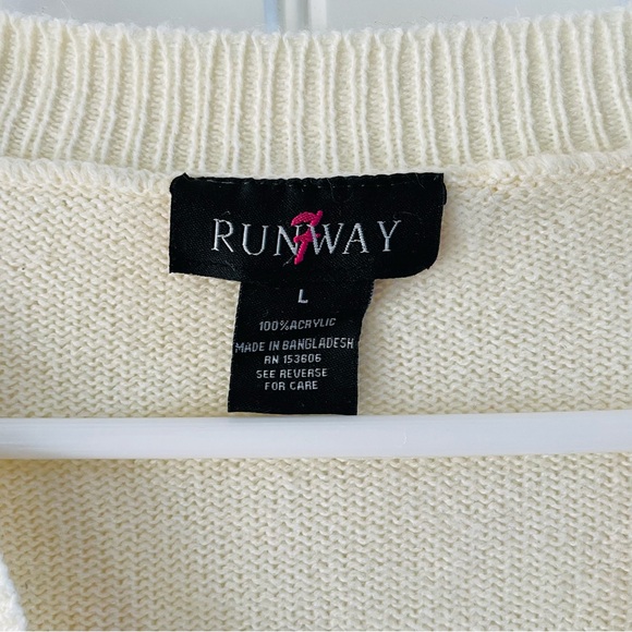 Runway 7 Cream Monarch Butterfly Oversized Boho Cottagecore Cardigan | Large - Picture 3 of 5